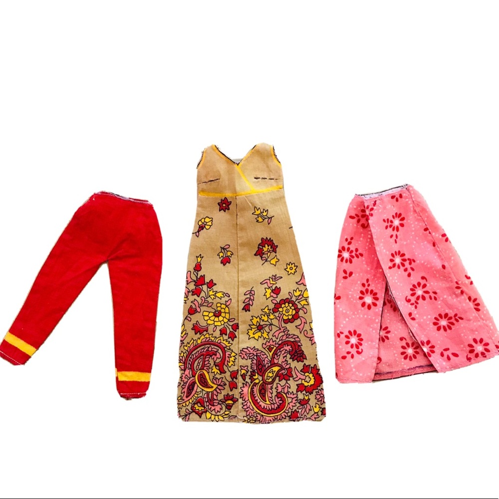 Vintage Mattel Sew Free Sew Magic Barbie Doll Clothes 3pcs 1960s Very Rare